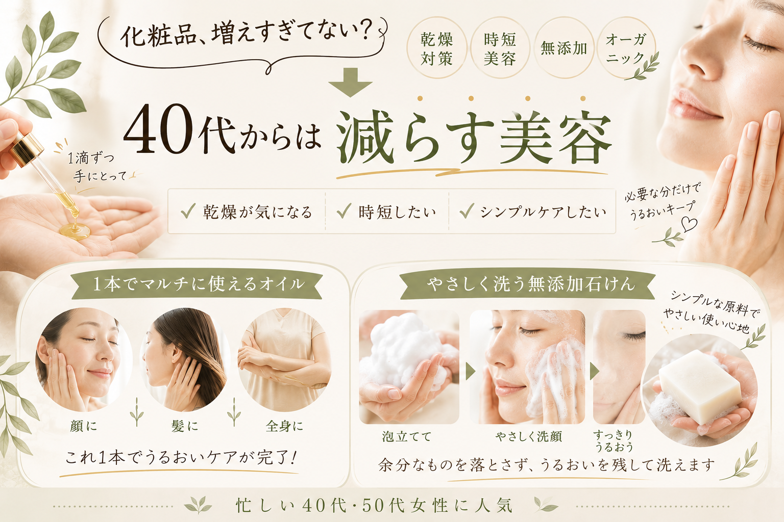 化粧品を減らしたい40代へ｜乾燥しやすい時期に見つけたシンプルスキンケア2選